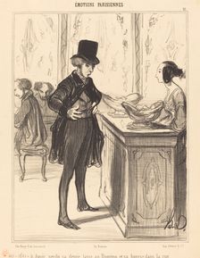 Avoir perdu sa demi-tasse au Domino et sa bourse dans la rue, 1839. Creator: Honore Daumier