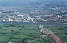 Avonmouth Bridge under construction, Shirehampton, Bristol, 1970. Artist: Jim Hancock