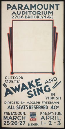 Awake and Sing, [193-]. Creator: Unknown