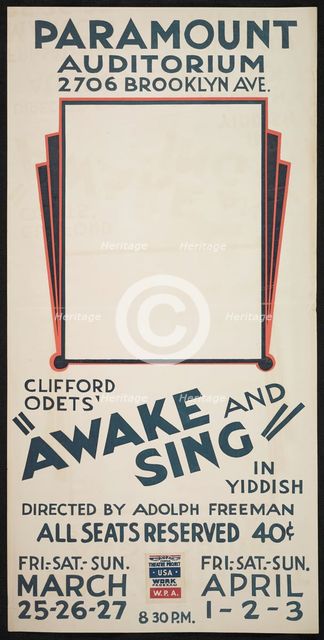 Awake and Sing, [193-]. Creator: Unknown.