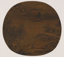 Awaiting a ferry after clearing snow, Yuan or Ming dynasty, 1279-1644. Creator: Unknown