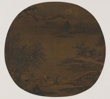 Awaiting a ferry after clearing snow, Yuan or Ming dynasty, 1279-1644. Creator: Unknown