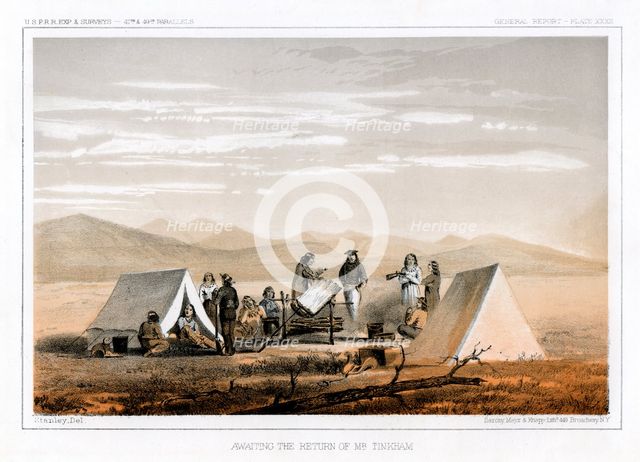 'Awaiting the Return Of Mr Tinkham', 1856.Artist: John Mix Stanley