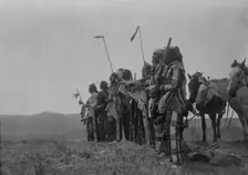Awaiting the scouts return, Atsina, c1908. Creator: Edward Sheriff Curtis