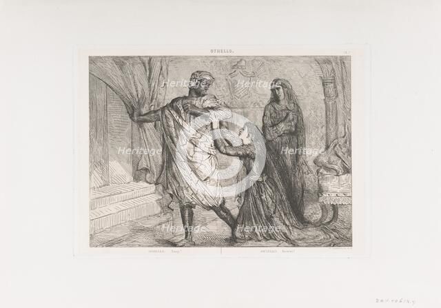 Away!: plate 7 from Othello (Act 3, Scene 4), etched 1844, reprinted 1900. Creator: Theodore Chasseriau.