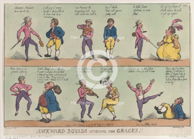 Awkward Squads Studying the Graces!!, August 29, 1809., August 29, 1809. Creator: Thomas Rowlandson.