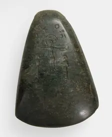 Axe Head, Byzantine (carving), late 9th-early 13th century (carving); prehistoric (axe head). Creator: Unknown
