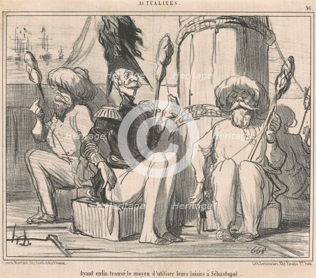 Ayant enfin trouvé le moyen d'ultiliser leurs loisirs!, 19th century. Creator: Honore Daumier.