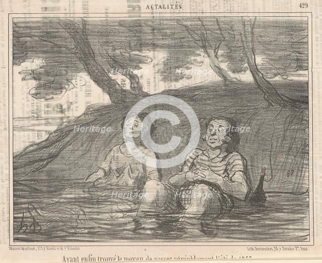 Ayant enfin trouvé le moyen de passer agréablement l'été de 1857, 19th century. Creator: Honore Daumier.