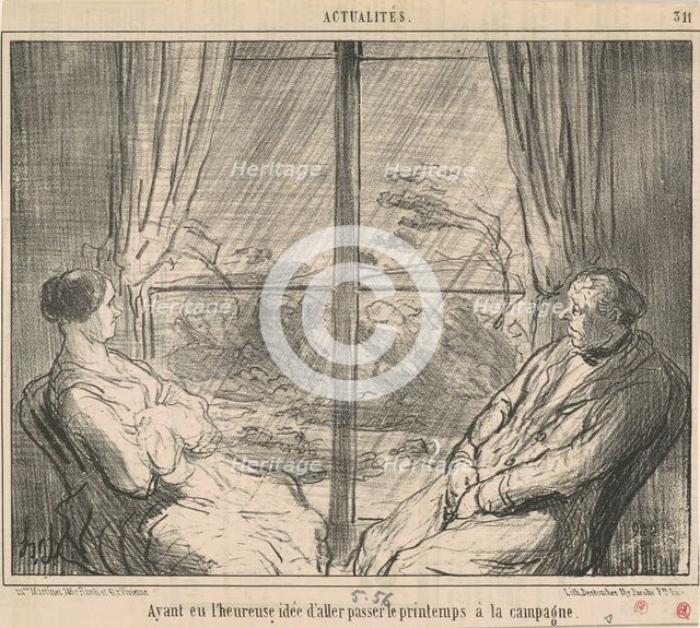 Ayant eu ... l'idée d'aller ..., 19th century. Creator: Honore Daumier.