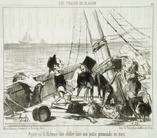 Ayant eu la fâcheuse idée d'aller...en mer, 1852. Creator: Honore Daumier