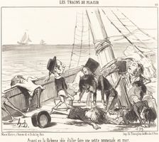 Ayant eu la fâcheuse idée d'aller faire une petite promenade en mer, 1852. Creator: Honore Daumier