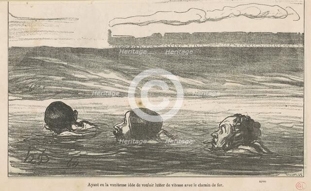Ayant eu la vaniteuse idée de vouloir ..., 19th century. Creator: Honore Daumier.