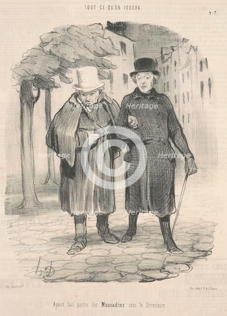 Ayant fait partie des Muscadins sous le Directoire, 19th century. Creator: Honore Daumier.
