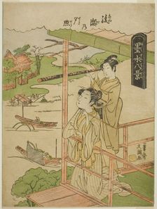 Ayase no Yusho, from the series "Bokusui Hakkei", c. 1769. Creator: Ippitsusai Buncho
