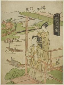 Ayase no Yusho, from the series "Bokusui Hakkei", c. 1769. Creator: Ippitsusai Buncho