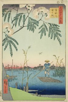 Ayase River and Kanegafuchi (Ayasegawa Kanegafuchi), from the series "One Hundred..., 1857. Creator: Ando Hiroshige