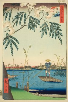 Ayase River and Kanegafuchi (Ayasegawa Kanegafuchi), from the series "One Hundred..., 1857. Creator: Ando Hiroshige
