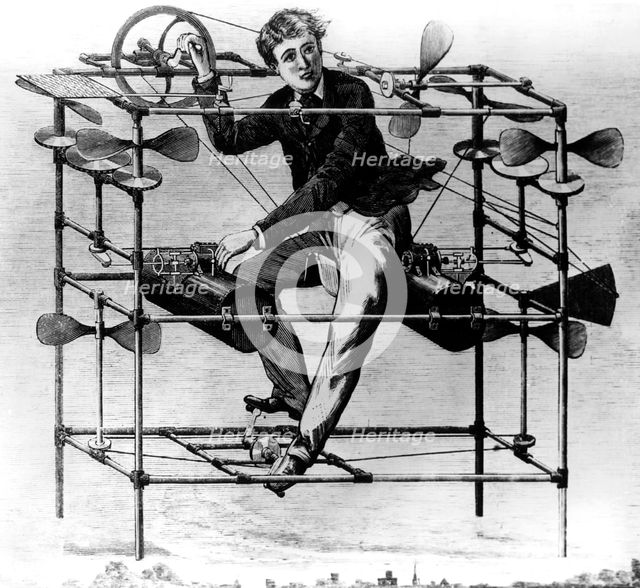 Ayre's aerial machine, 1885. Creator: Unknown.