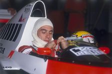 Ayrton Senna in his McLaren-Honda, British Grand Prix, Silverstone, Northamptonshire, 1989