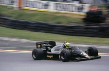 Ayrton Senna in the Lotus 98T at 1985 British Grand Prix Brands Hatch