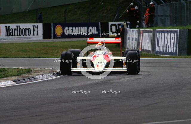 Ayrton Senna in the McLaren MP4-4 1988 British Grand Prix Silverstone Artist: Unknown.