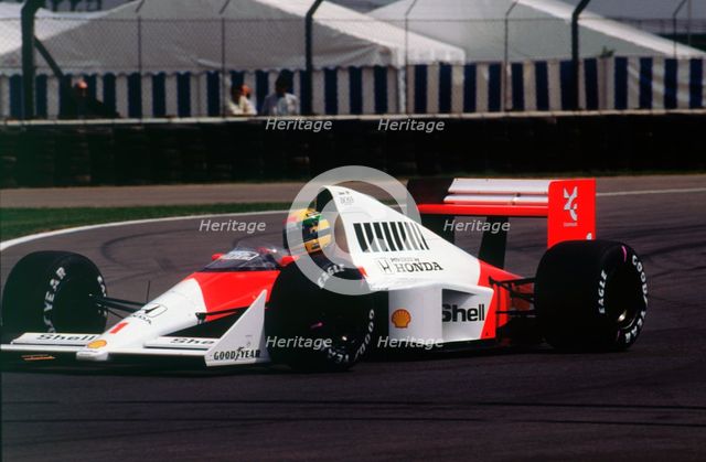 Ayrton Senna in the McLaren MP4-5 at 1989 British Grand Prix, Silverstone Artist: Unknown.