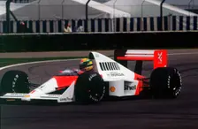 Ayrton Senna in the McLaren MP4-5 at 1989 British Grand Prix, Silverstone