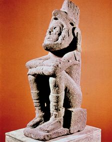 Aztec sculpture of a seated male figure, c1375-1521