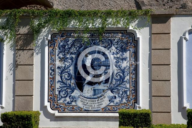 Azulejo tiled panel, Episcopal Palace Garden, Castelo Branco, Portugal, 2009. Creator: Samuel Magal.