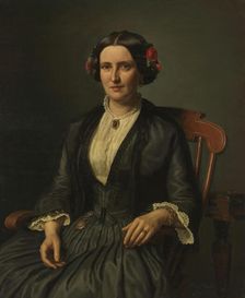 Azora Laurette Bull, née Wittrup, 1853. Creator: Aasta Hansteen