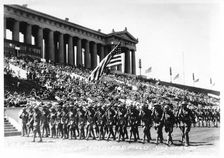B Company, 2nd Infantry Battery Tournament, Soldier Field, Chicago, Illinois, USA, 1939