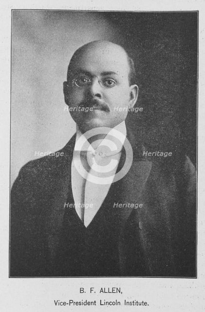 B. F. Allen; Vice-President Lincoln Institute, 1902. Creator: Unknown.