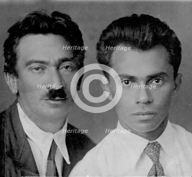 B.L. Bruk with his nephew, 1937. Creator: Unknown.
