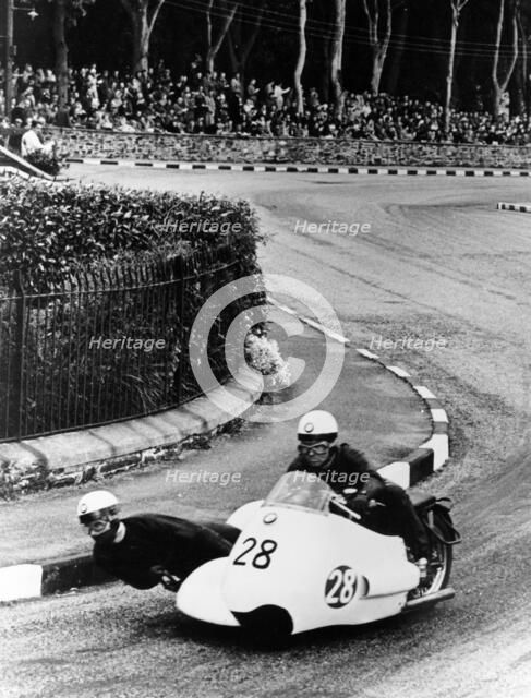 BMW Motorbike and sidecar combination, 1957. Artist: Unknown