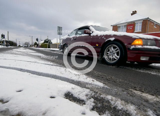 BMW driving in slush, Blackfield 2009 Artist: Unknown.