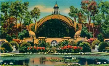 Botanical Building and Lagoon. San Diego, California c1941