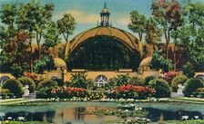 Botanical Building and Lagoon. San Diego, California c1941