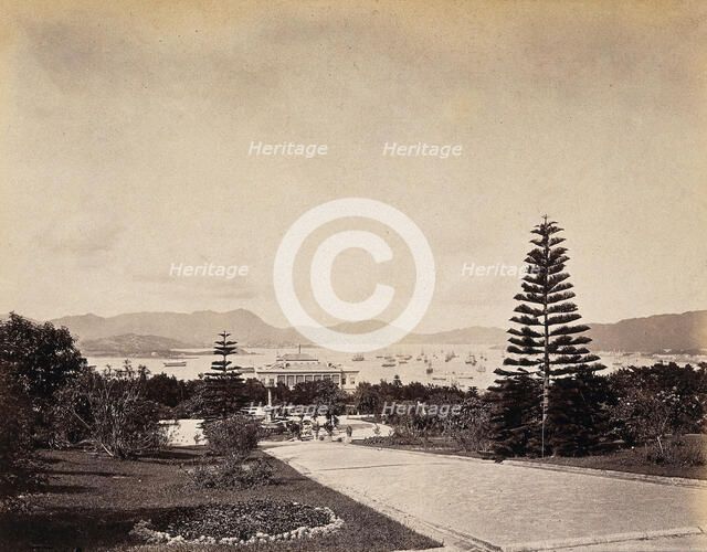 Botanical Gardens, Hong Kong, looking north to the harbour, c1873. Creator: William Pryor Floyd.