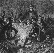 Both French and Allies Bivouacked in Mud and Water 1902. Artist: Paul Hardy