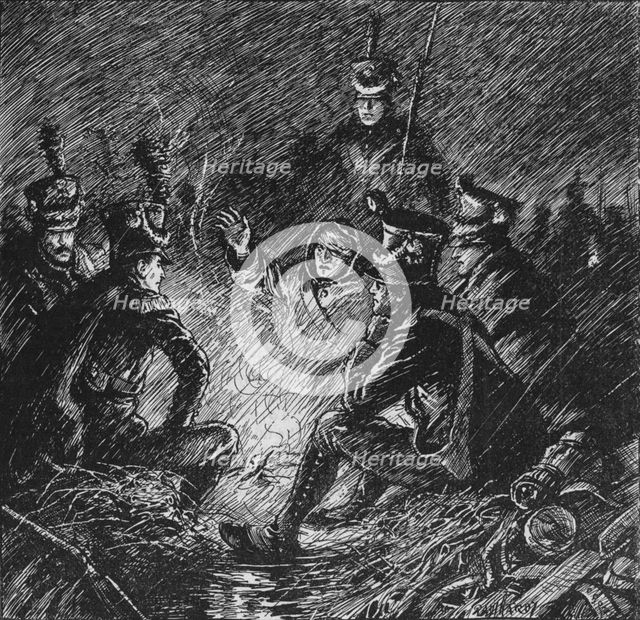 'Both French and Allies Bivouacked in Mud and Water', 1902. Artist: Paul Hardy.
