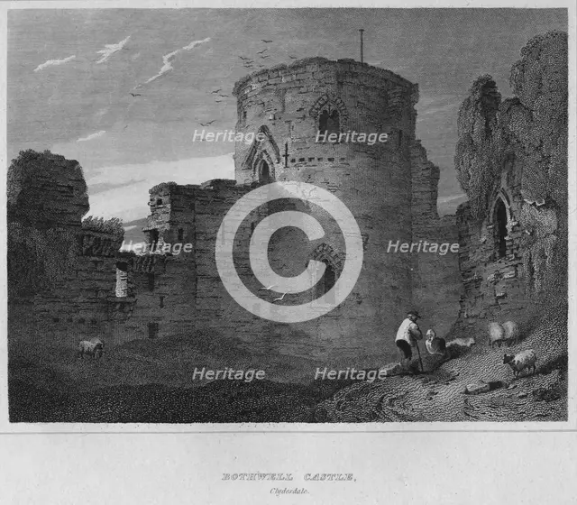 'Bothwell Castle, Clydesdale', 1814. Artist: John Greig.