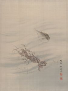 Bottom of the Sea Showing Cray Fish, ca. 1890-92. Creator: Seki Shuko