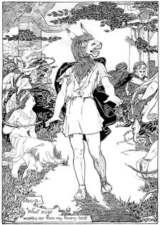 Bottom in scene from William Shakespeare's Midsummer Night's Dream, 1898