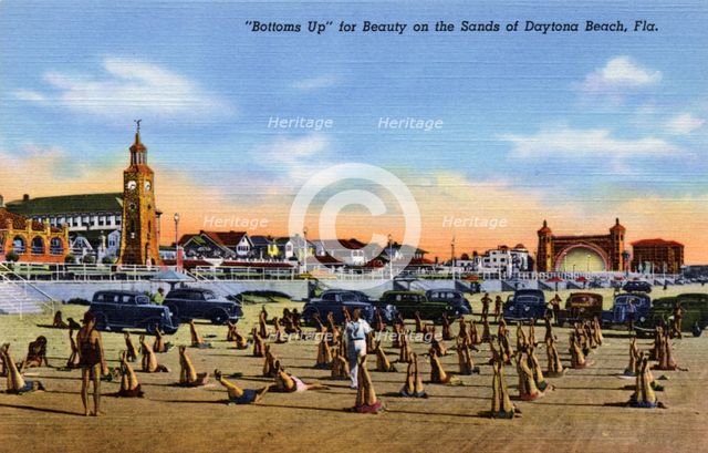 'Bottoms Up for Beauty on the Sands of Daytona Beach, Florida', USA, 1940. Artist: Unknown