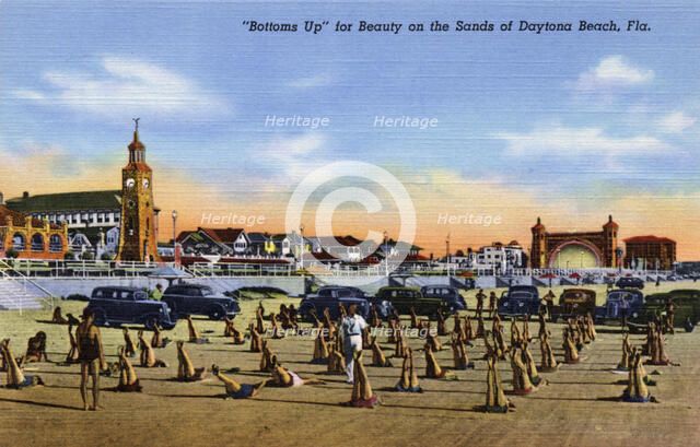 'Bottoms Up for Beauty on the Sands of Daytona Beach, Florida', USA, 1940. Artist: Unknown