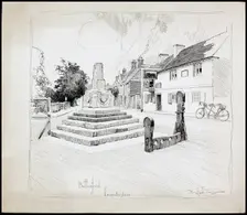 Bottesford Market Cross, Leicestershire, 1892-1933. Artist: Charles George Harper