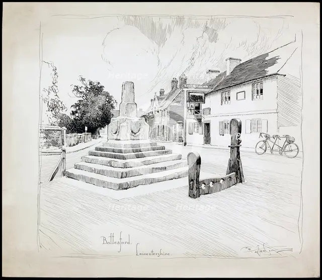 Bottesford Market Cross, Leicestershire, 1892-1933. Artist: Charles George Harper.