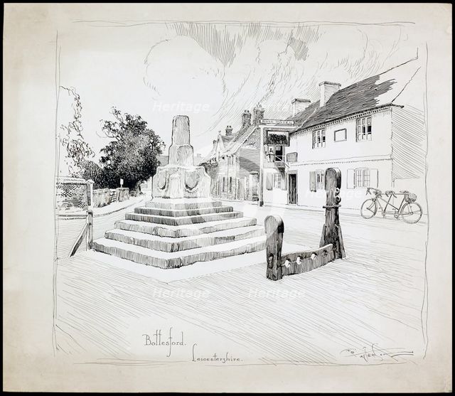 Bottesford Market Cross, Leicestershire, 1892-1933. Artist: Charles George Harper.