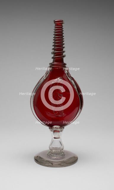 Bottle, 1840/60. Creator: Boston and Sandwich Glass Company.